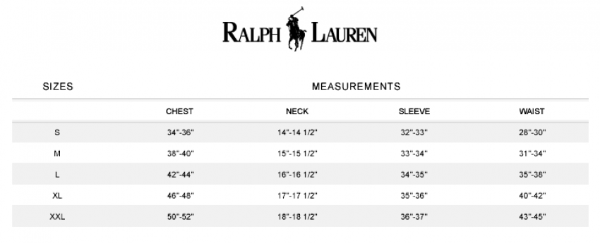 Polo ralph lauren t shirt size chart for men blog misses sizes Marquette – many cheap clothes on